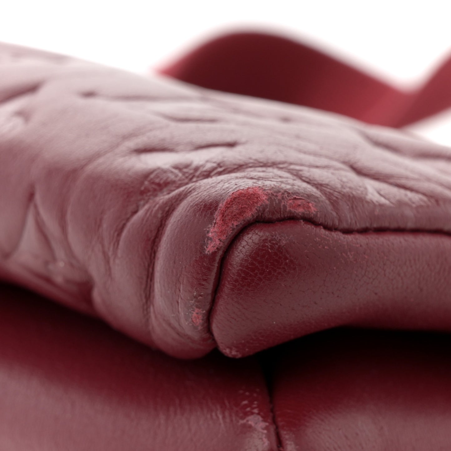 Lambskin Embossed Monogram Coussin PM Wine