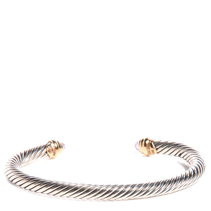 David Yurman Sterling Silver Amethyst 5mm Cable Classics Cuff 3 of 6