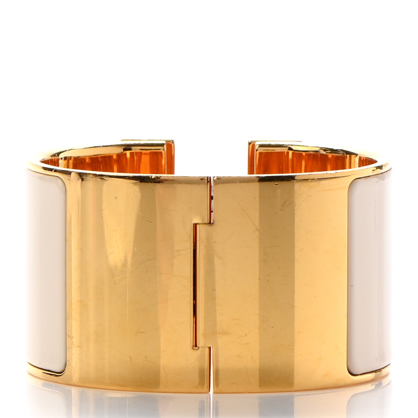 Enamel Extra Wide Clic Clac H Bracelet PM Blanc Percale