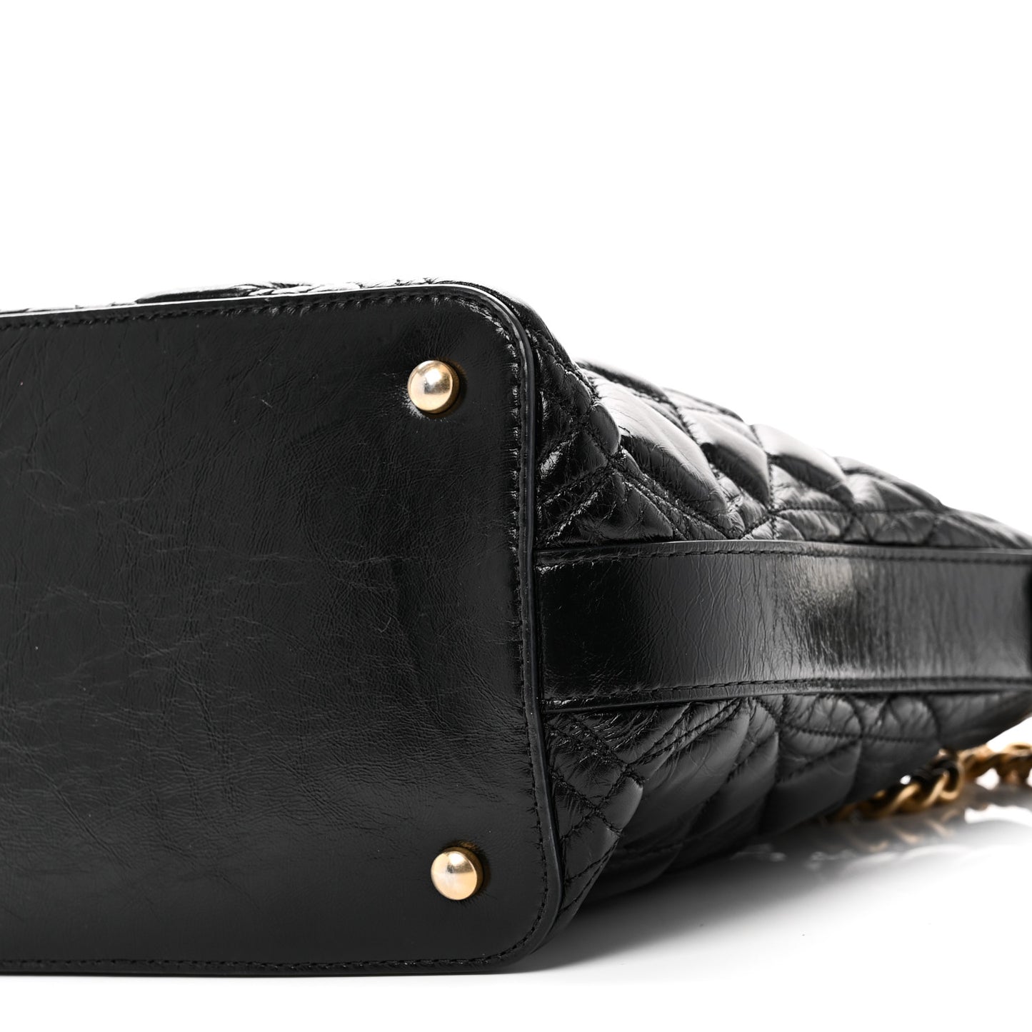 Glazed Calfskin Quilted State Of The Art Hobo Black
