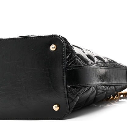 Chanel Glazed Calfskin Quilted State Of The Art Hobo Black 10 of 10
