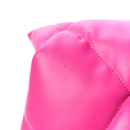 Balenciaga Nappa Calfskin Quilted Touch B Puffy Clutch Fuchsia 14 of 15