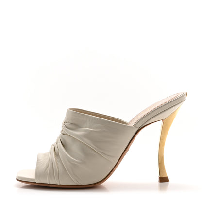 Christian Dior Lambskin D-Fame Mule Sandals 37.5 Off White 1 of 9