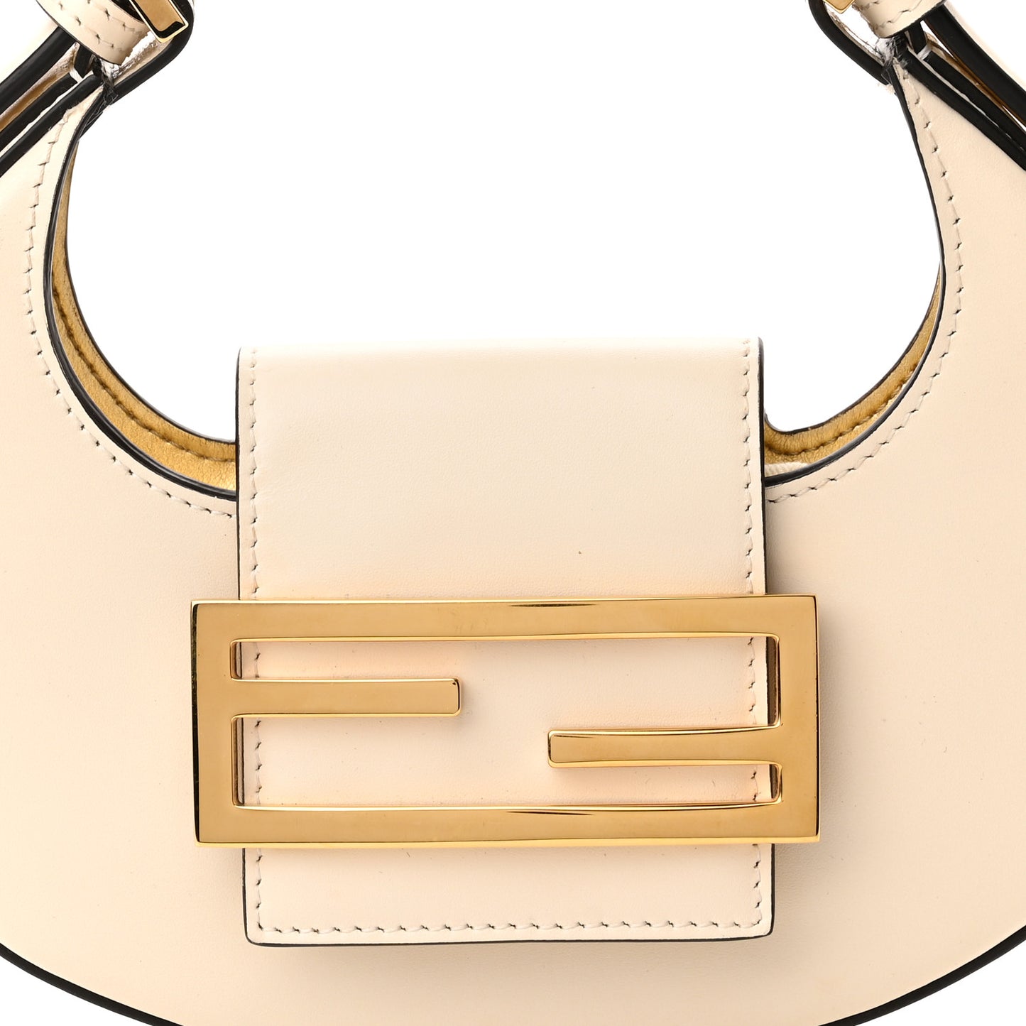 Vitello King Mini Cookie Hobo Bag White Ice