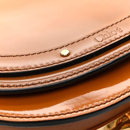 Chloe Spazzolato Sfumato Lambskin Calfskin Small Nile Bracelet Minaudiere Bag Caramel 12 of 15