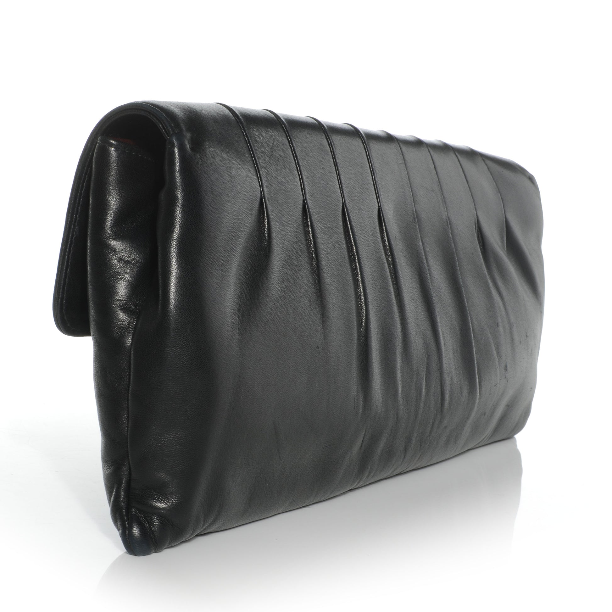 Chanel Lambskin Vertical Quilted Clutch Black 3 of 8