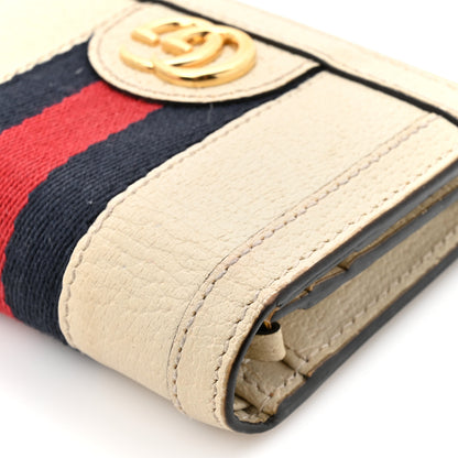 Gucci Textured Calfskin Web Ophidia Card Case Mystic White 11 of 14
