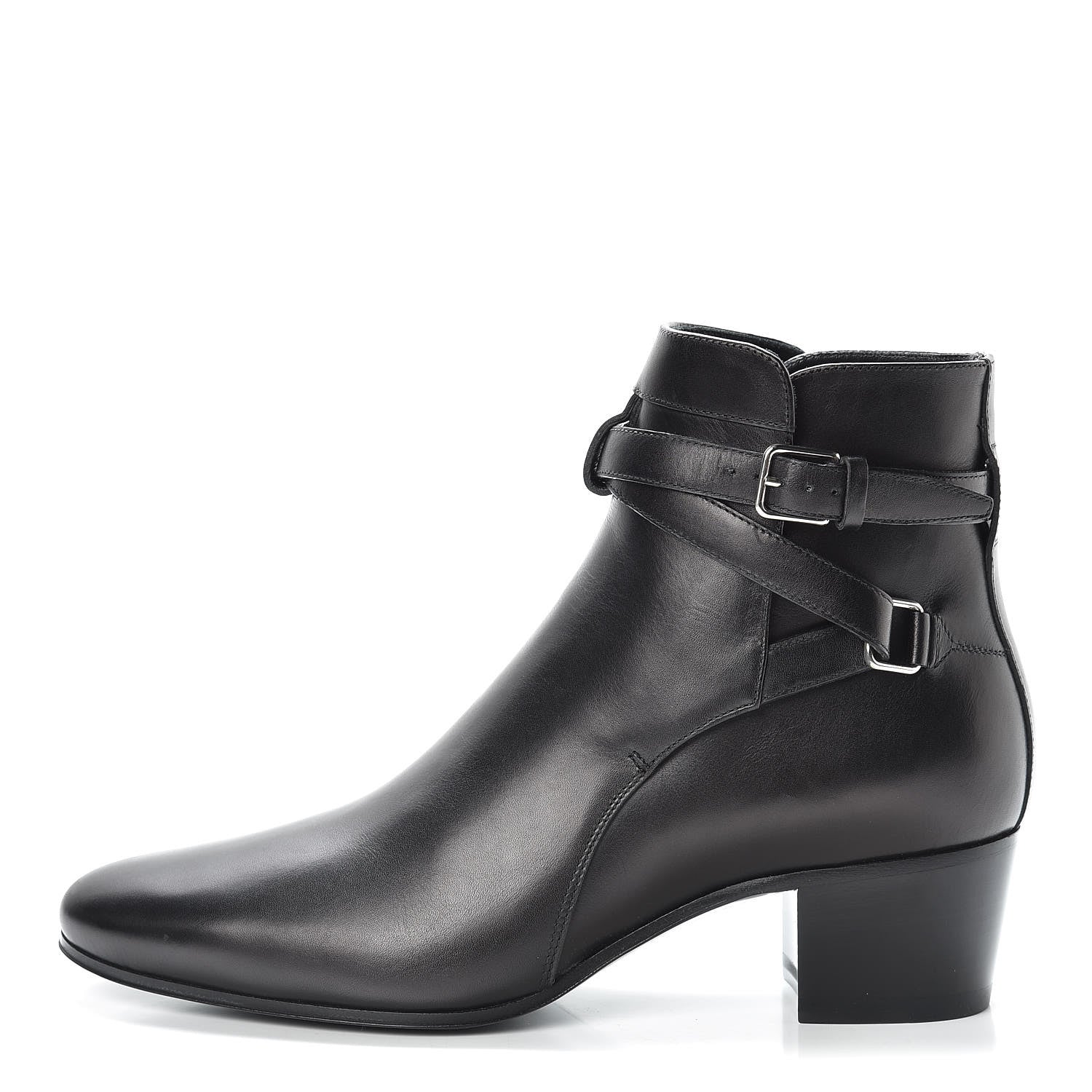 Saint Laurent Smooth Jodhpur Calfskin Blake 40 Ankle Boots 38 Black 1 of 9