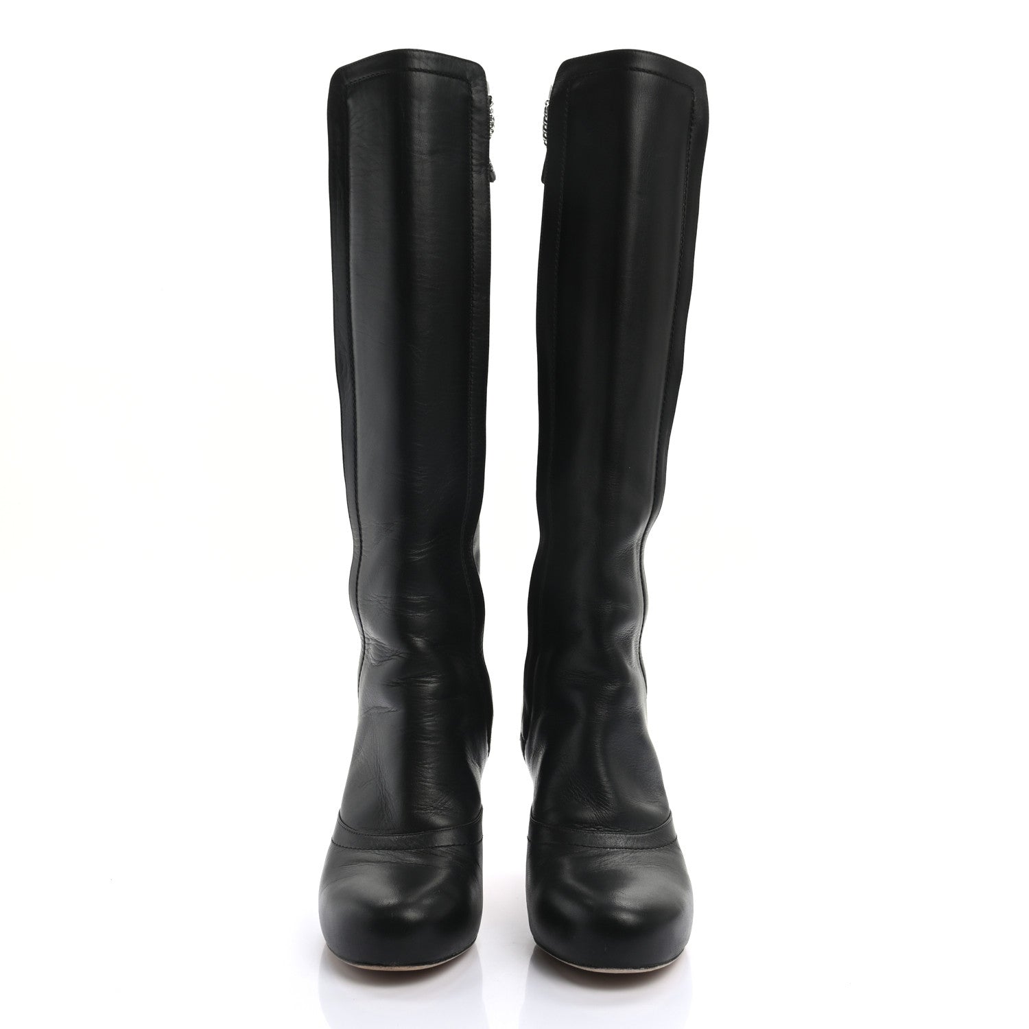 Chanel Lambskin Chain High Boots 38 Black 2 of 10
