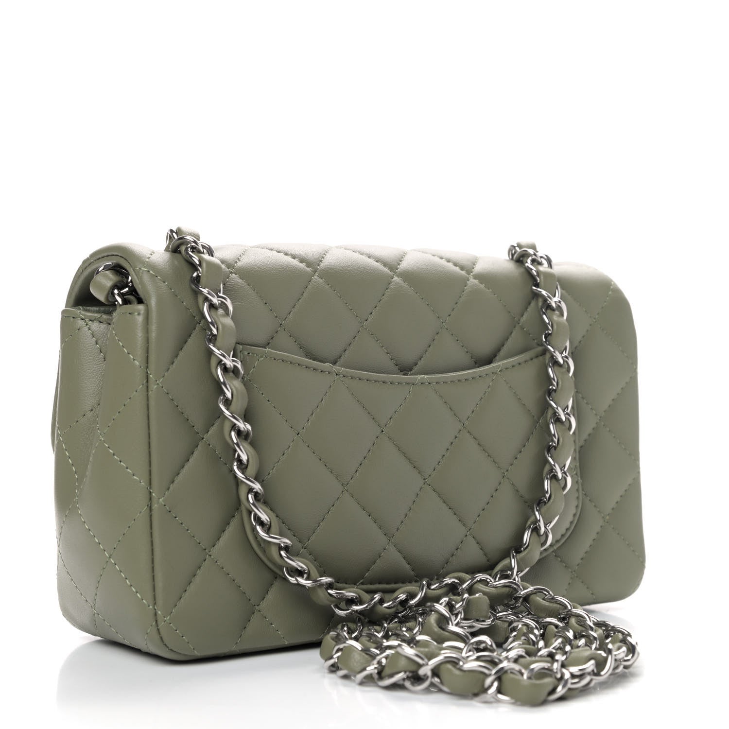 Chanel Lambskin Quilted Mini Rectangular Flap Green 2 of 6
