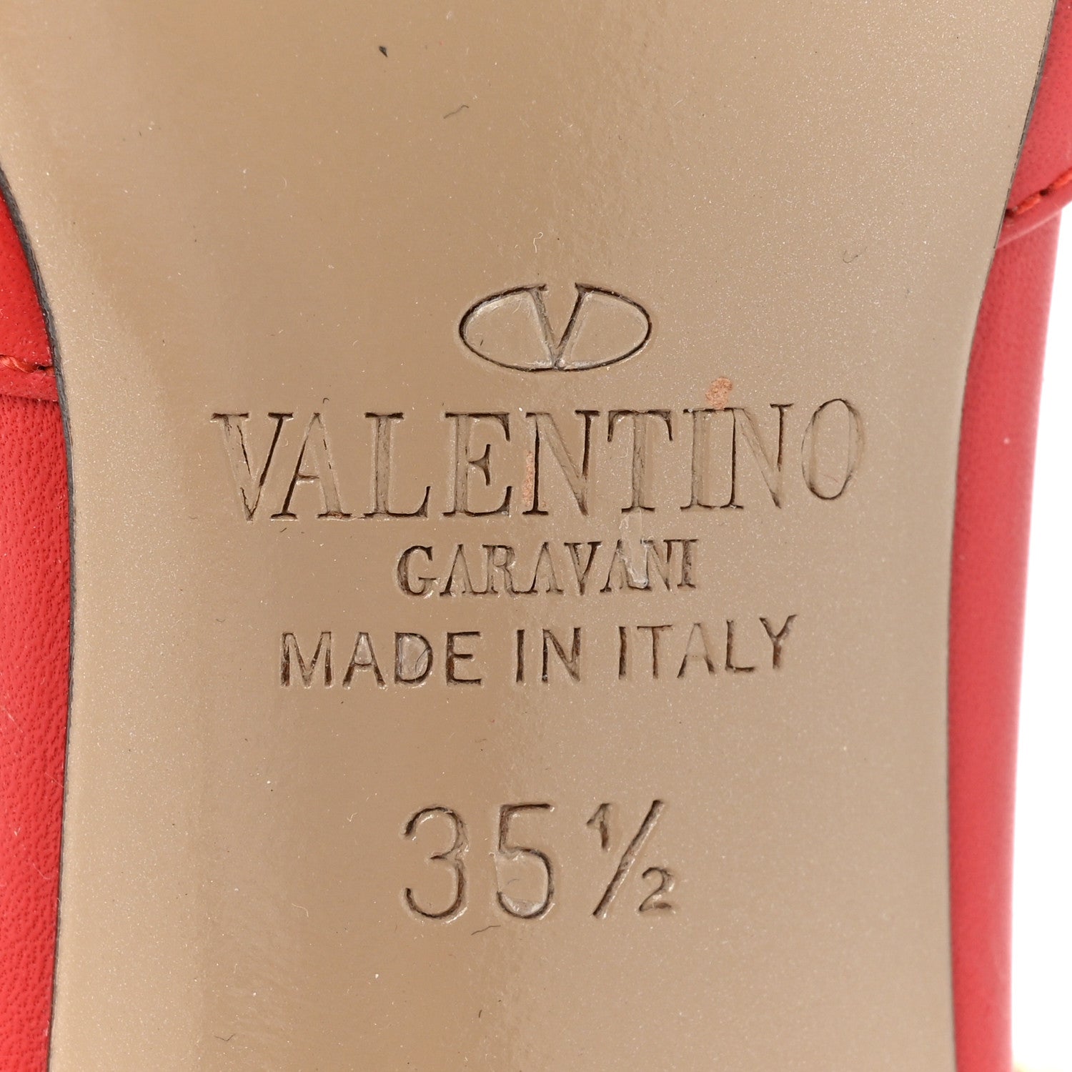 Valentino Garavani Pebbled Calfskin Rockstud Ankle Strap 65mm Pumps 35.5 Deep Coral 6 of 9