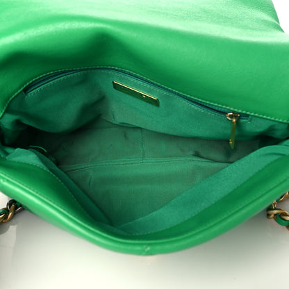 Chanel Lambskin Quilted Large Chanel 19 Flap Green 5 of 10