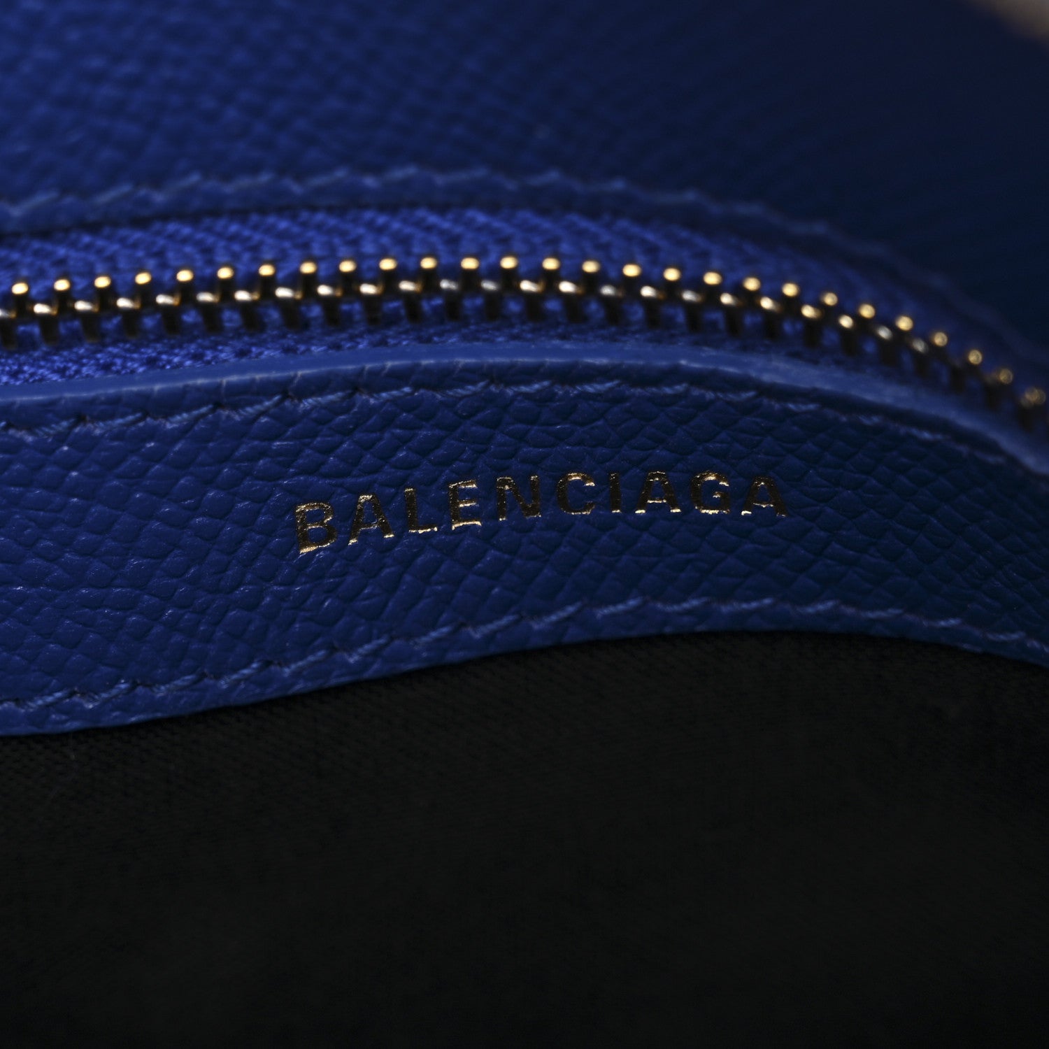 Balenciaga Signature Grained Calfskin Logo XXS Ville Top Handle Bag Bleu Roi White 6 of 11