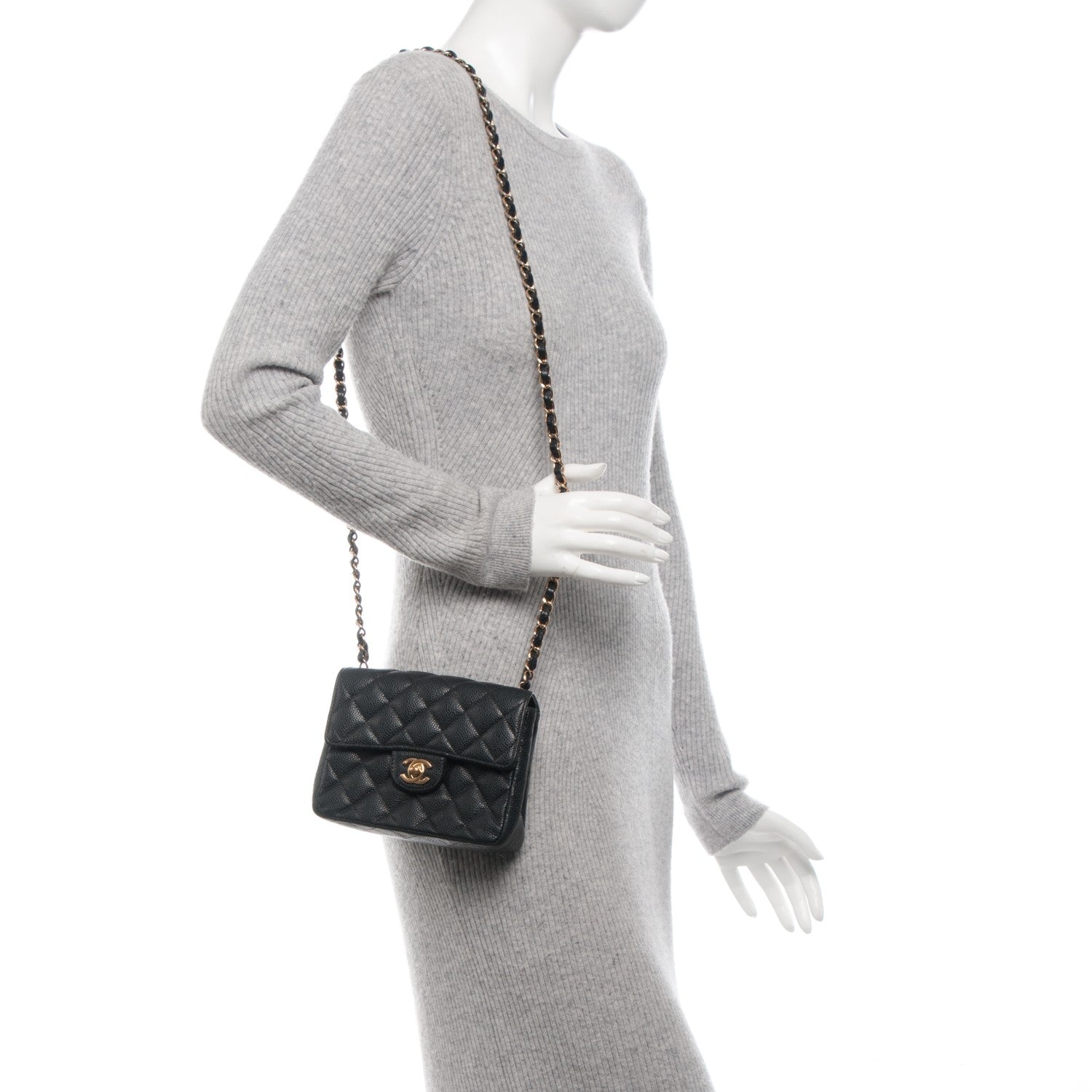 Chanel Caviar Quilted Mini Square Flap Black 2 of 7