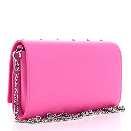 Christian Louboutin Calfskin Spikes Loubinthesky Paloma Clutch Bolerose 2 of 9