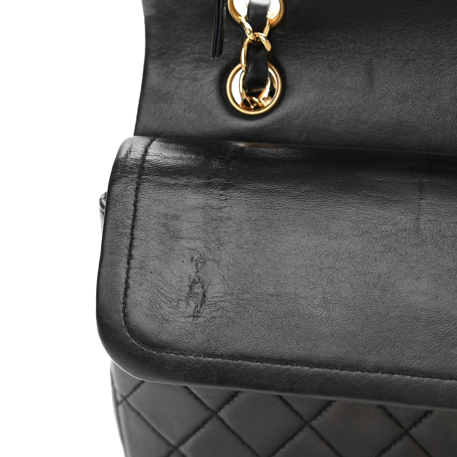 Chanel Lambskin Quilted Medium Double Flap Black 13 of 14
