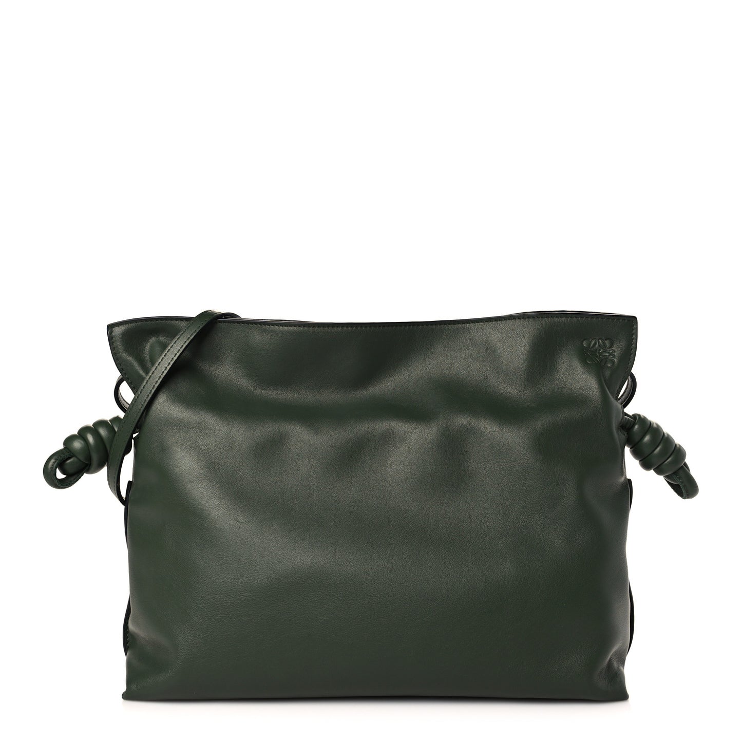 Nappa Flamenco Knot Clutch Vintage Khaki
