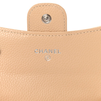 Chanel Caviar Quilted Flap Card Holder Wallet Beige 6 of 8