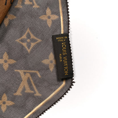 Louis Vuitton Silk Crepe Leopard Monogram Scarf 4 of 4