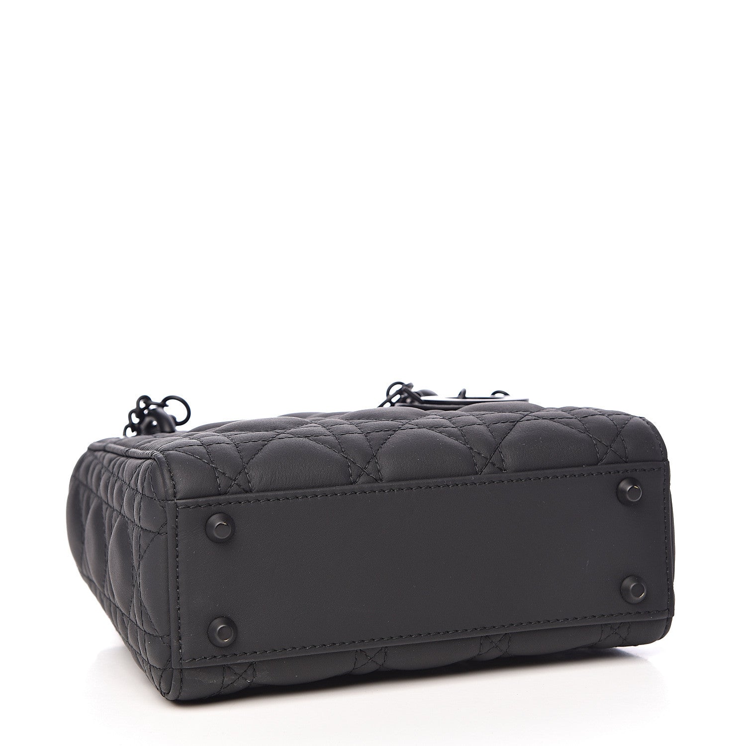 Christian Dior Ultra Matte Calfskin Cannage Mini Lady Dior Black 4 of 11