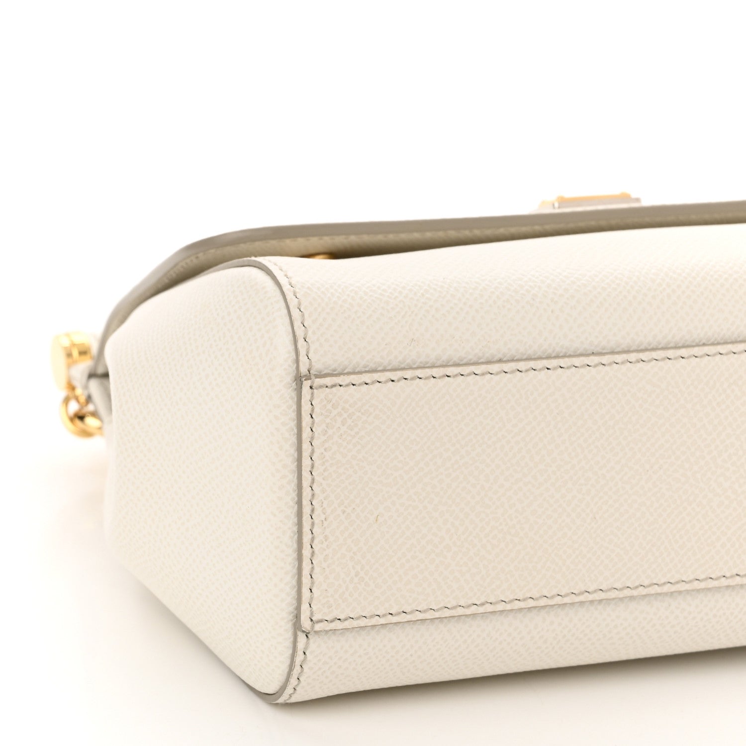 Dolce & Gabbana Lizard Calfskin Embossed Small Miss Sicily Satchel White 8 of 9