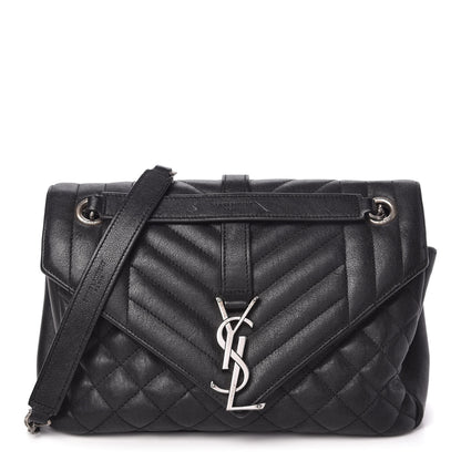 Saint Laurent Sheepskin Tri-Quilt Monogram Medium College Bag Black 1 of 10