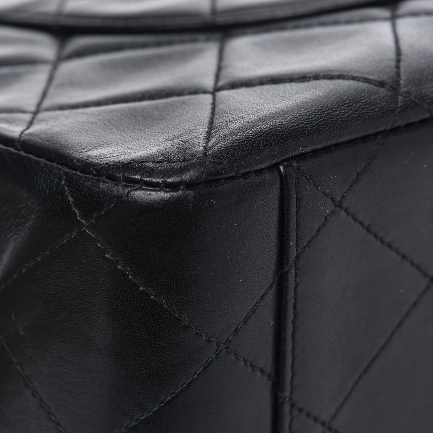 Lambskin Quilted XL Jumbo Single Flap Black