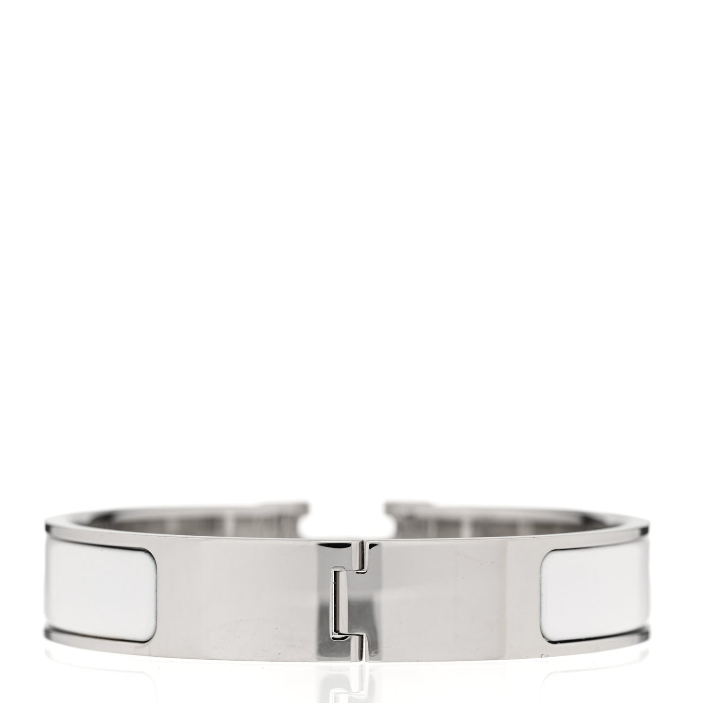 Enamel Narrow Clic Clac H Bracelet PM White