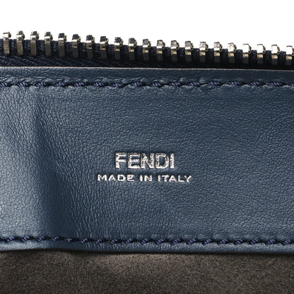 Fendi Vitello Baltico Dolce DotCom Satchel Navy Yellow 8 of 12