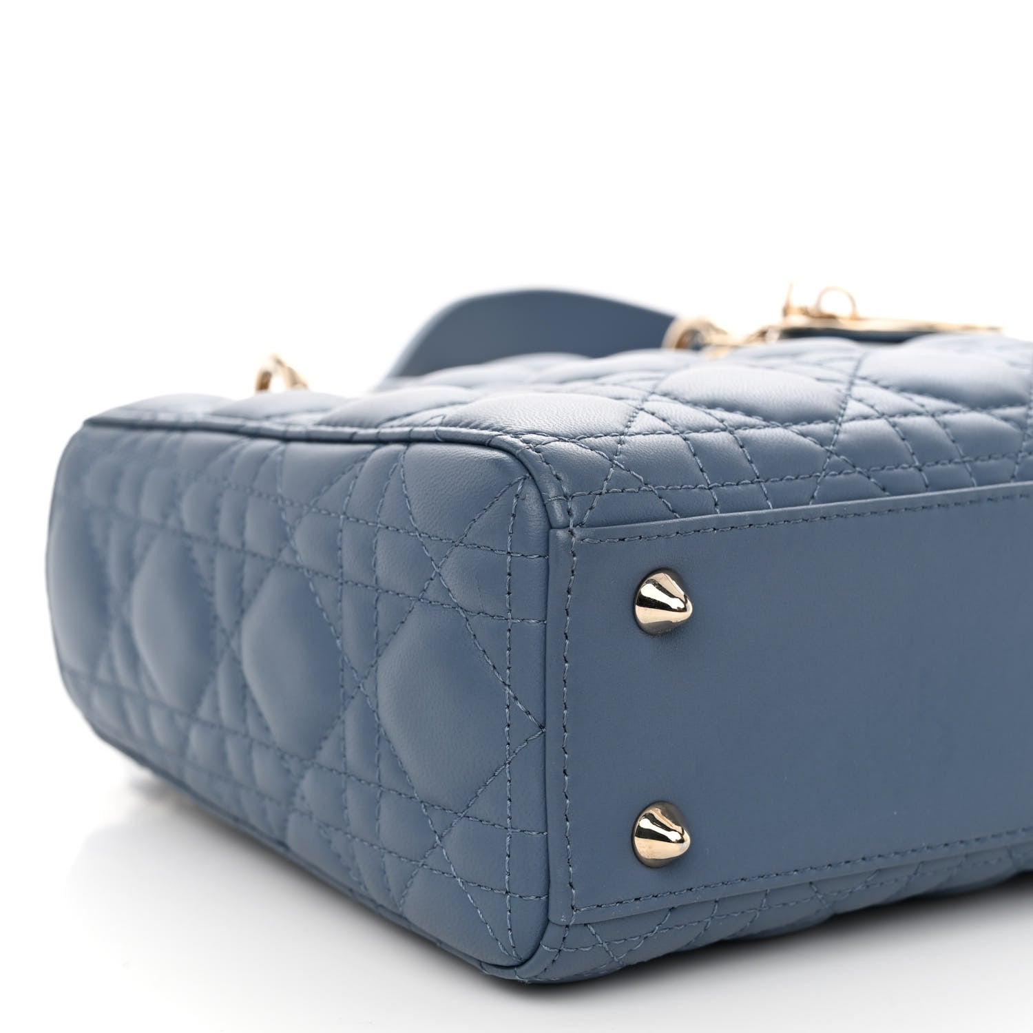 Christian Dior Lambskin Cannage Small My ABCDior Lady Dior Denim Blue 8 of 9