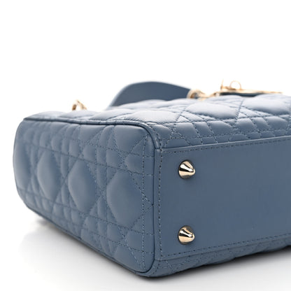 Christian Dior Lambskin Cannage Small My ABCDior Lady Dior Denim Blue 8 of 9
