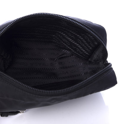 Prada Tessuto Nylon Vela Saffiano Necessaire Wristlet Pouch Black 5 of 7