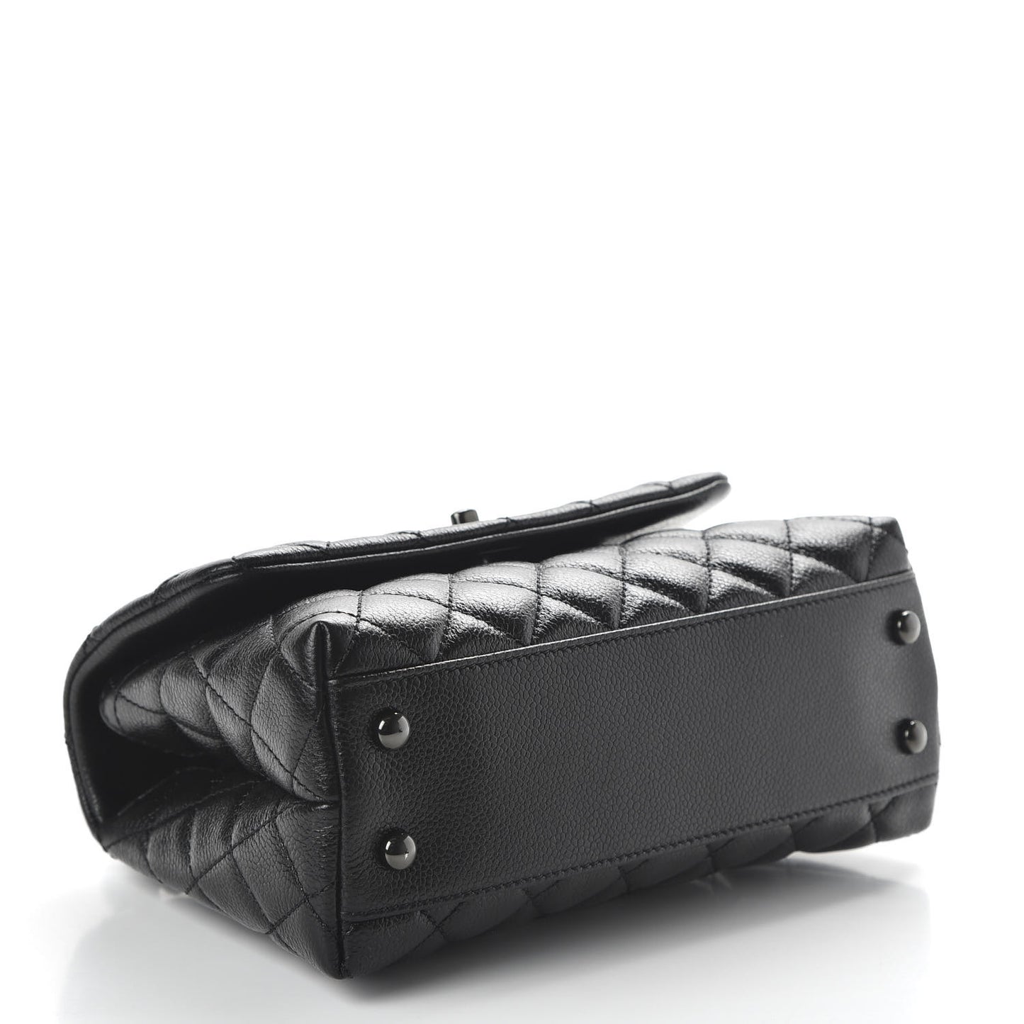 Caviar Quilted Mini Coco Handle Flap So Black