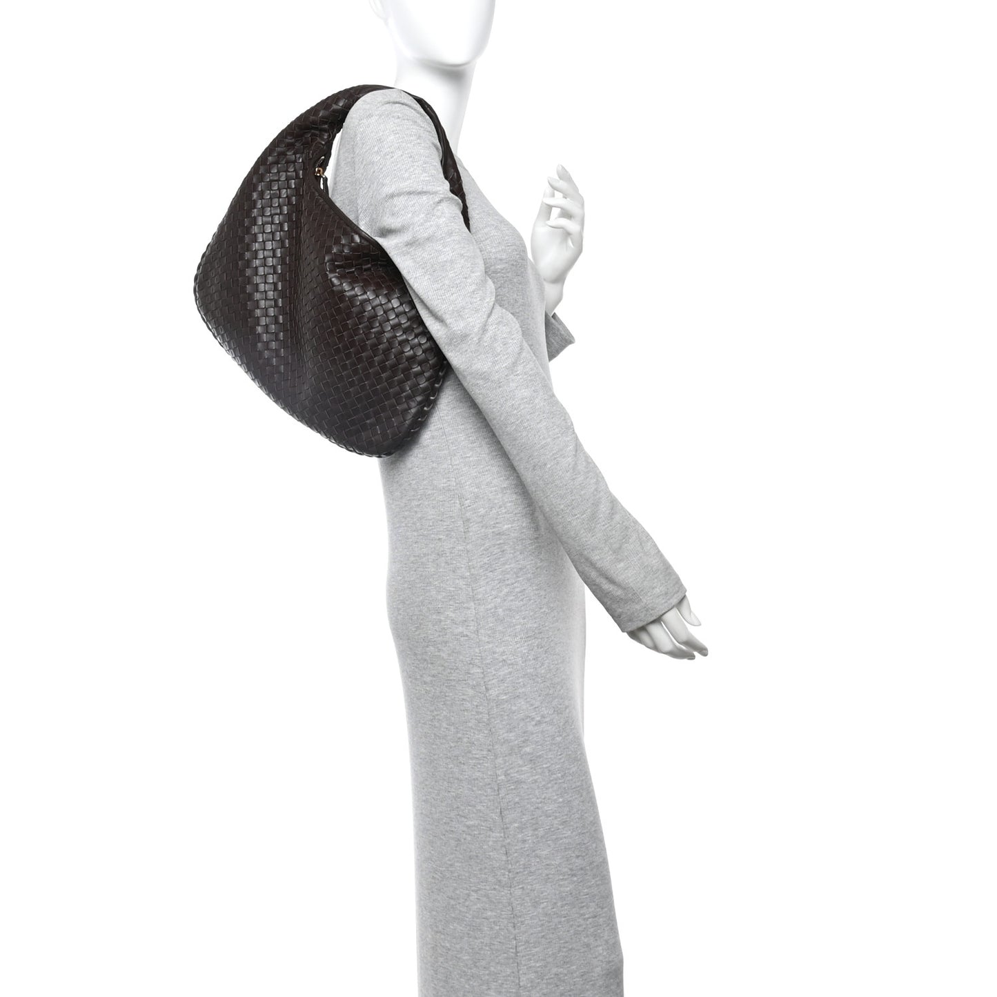Nappa Intrecciato Medium Veneta Hobo Ebano