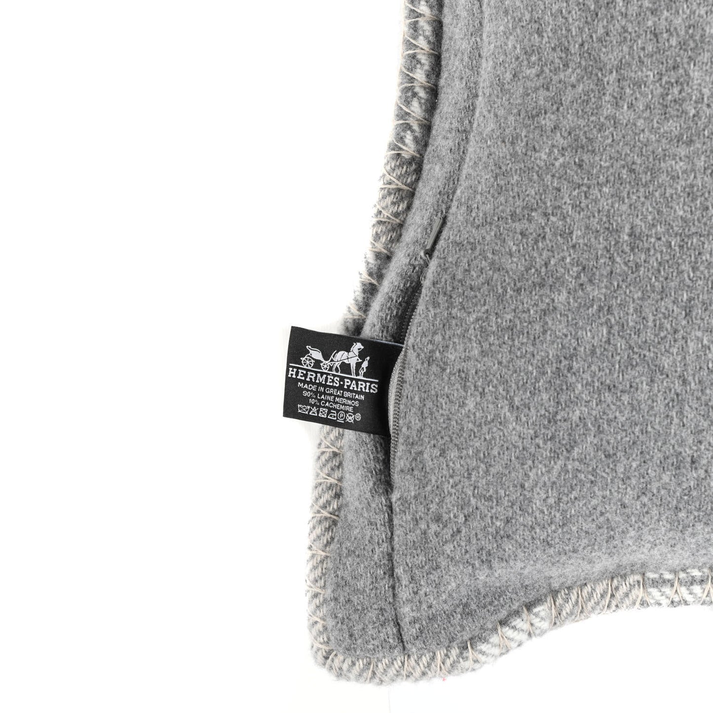 Wool Cashmere Avalon Paper Block Pillow Gris Acier