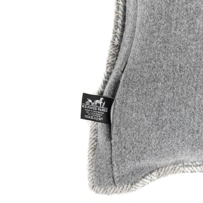 Hermes Wool Cashmere Avalon Paper Block Pillow Gris Acier 3 of 3