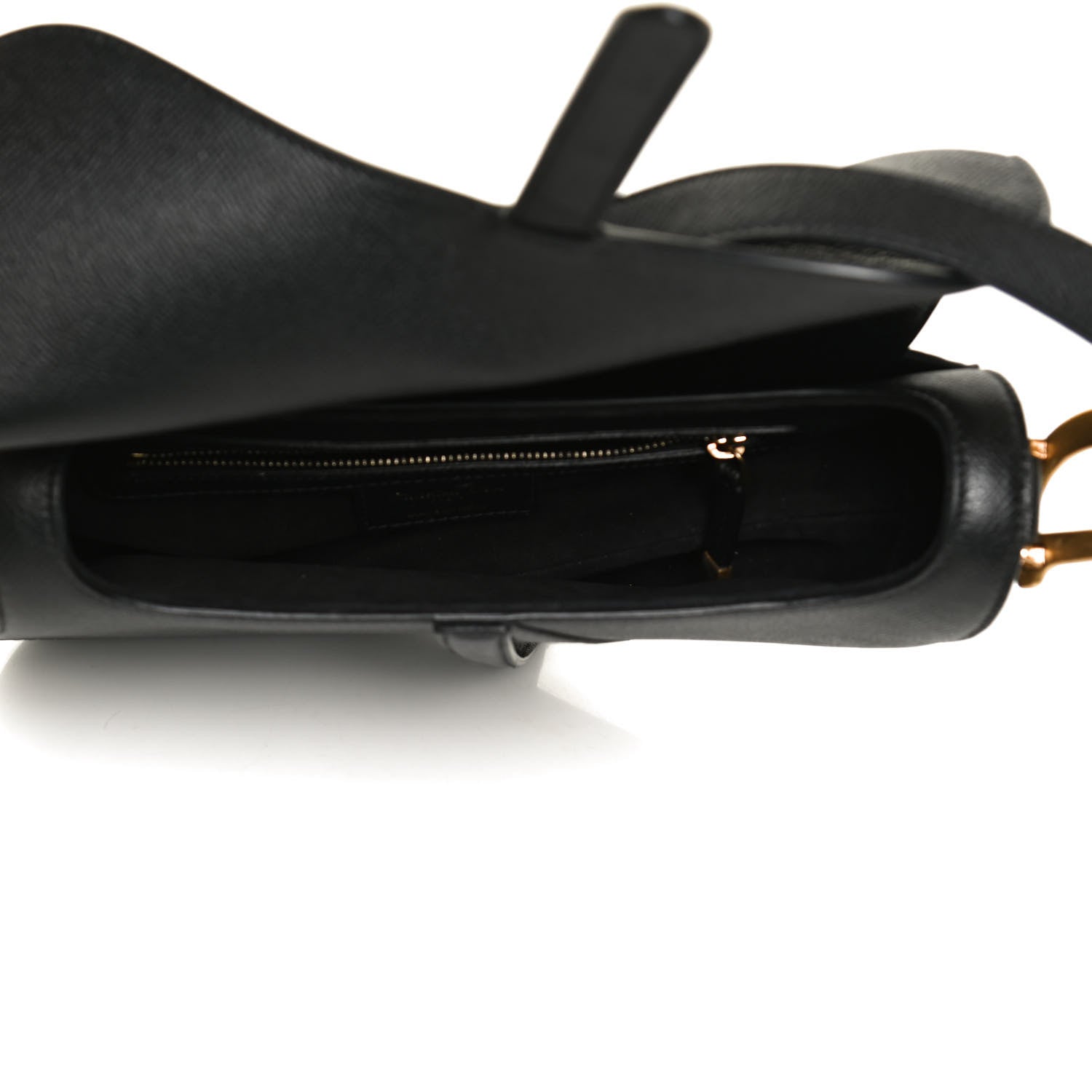 Christian Dior Grained Calfskin Saddle Bag Black 4 of 10