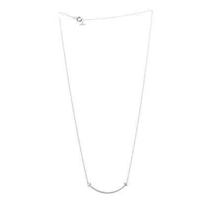 Tiffany Sterling Silver Small T Smile Pendant Necklace 3 of 7