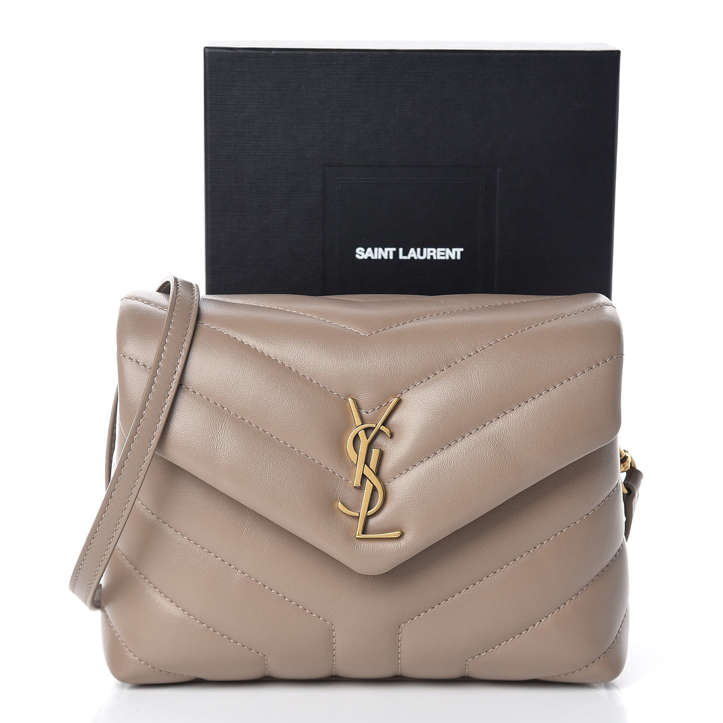 Calfskin Y Quilted Monogram Toy Loulou Chain Satchel Dusty Grey