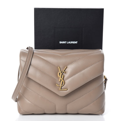 Saint Laurent Calfskin Y Quilted Monogram Toy Loulou Chain Satchel Dusty Grey 12 of 12