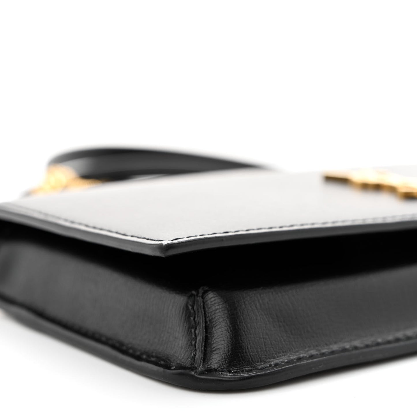 Smooth Calfskin Monogram Phone Holder Crossbody Black