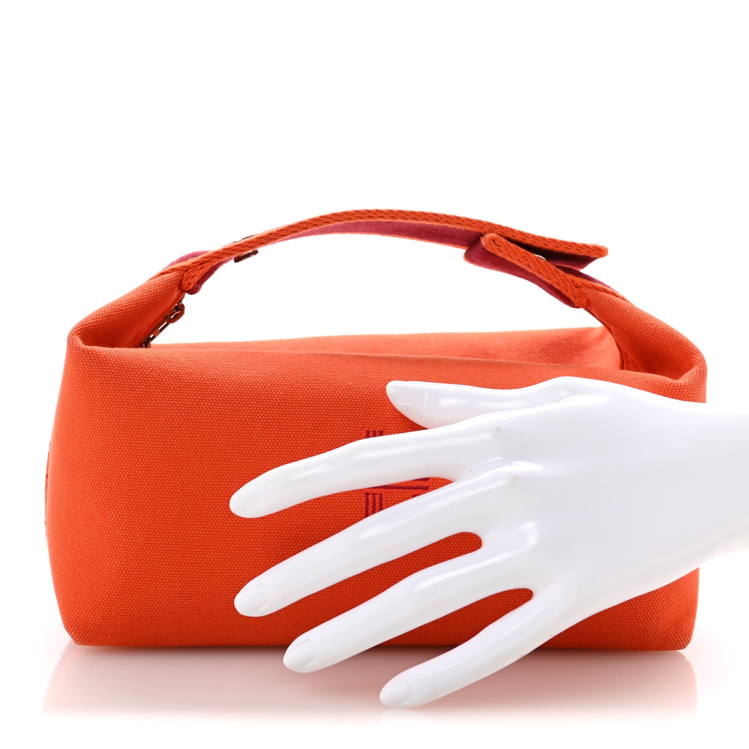 Hermes Canvas Small Bride-A-Brac Pouch Orange Burgundy 2 of 7