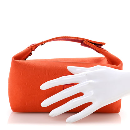 Hermes Canvas Small Bride-A-Brac Pouch Orange Burgundy 2 of 7