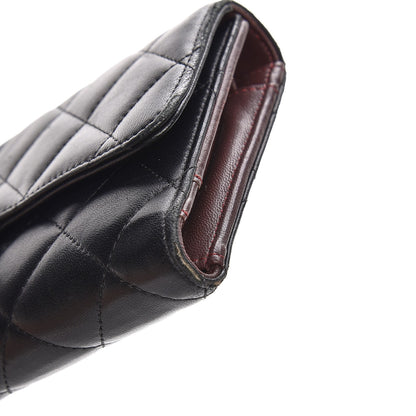 Chanel Lambskin Quilted Large Flap Wallet Black 10 of 10