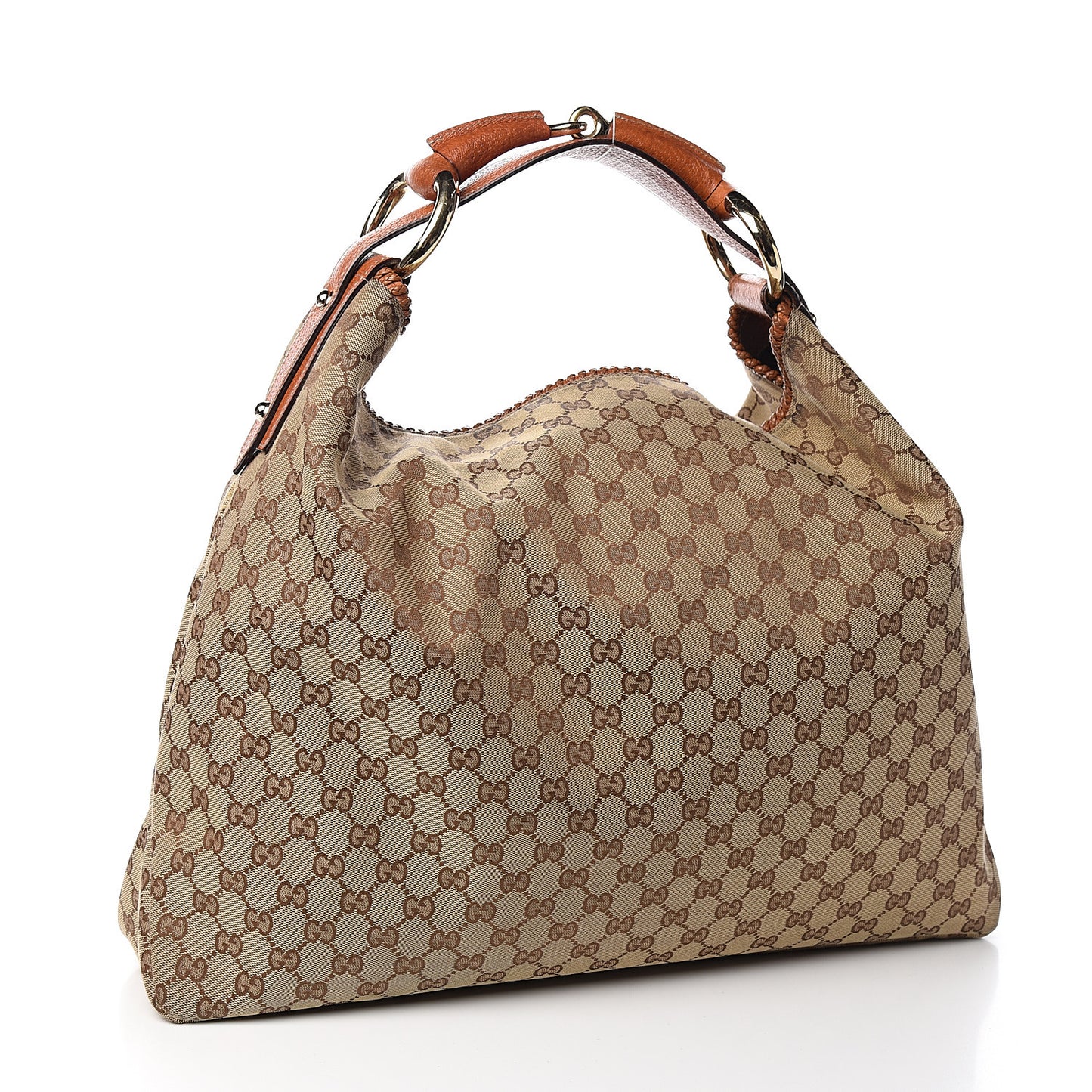 Monogram Large Horsebit Chain Hobo Brown