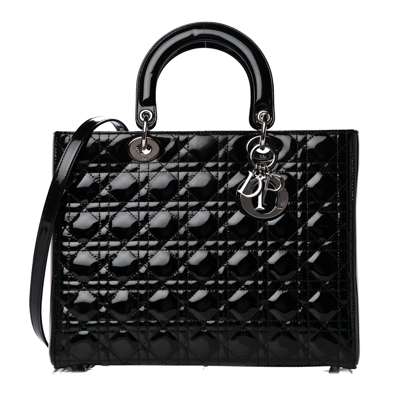 Christian Dior Patent Cannage Large Lady Dior Black 1 of 10