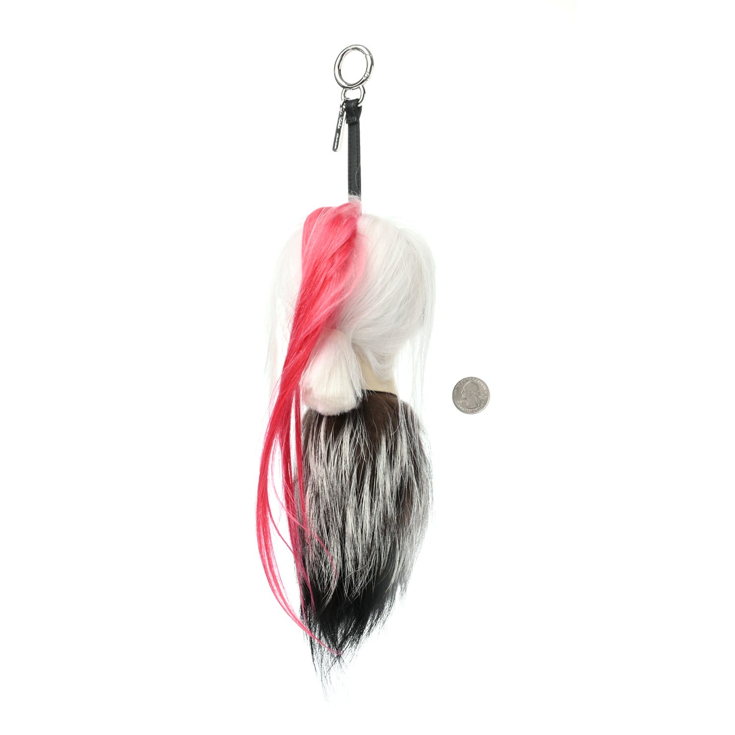 Mink Fox Goat Fur Mini Karlito Bag Charm Pink