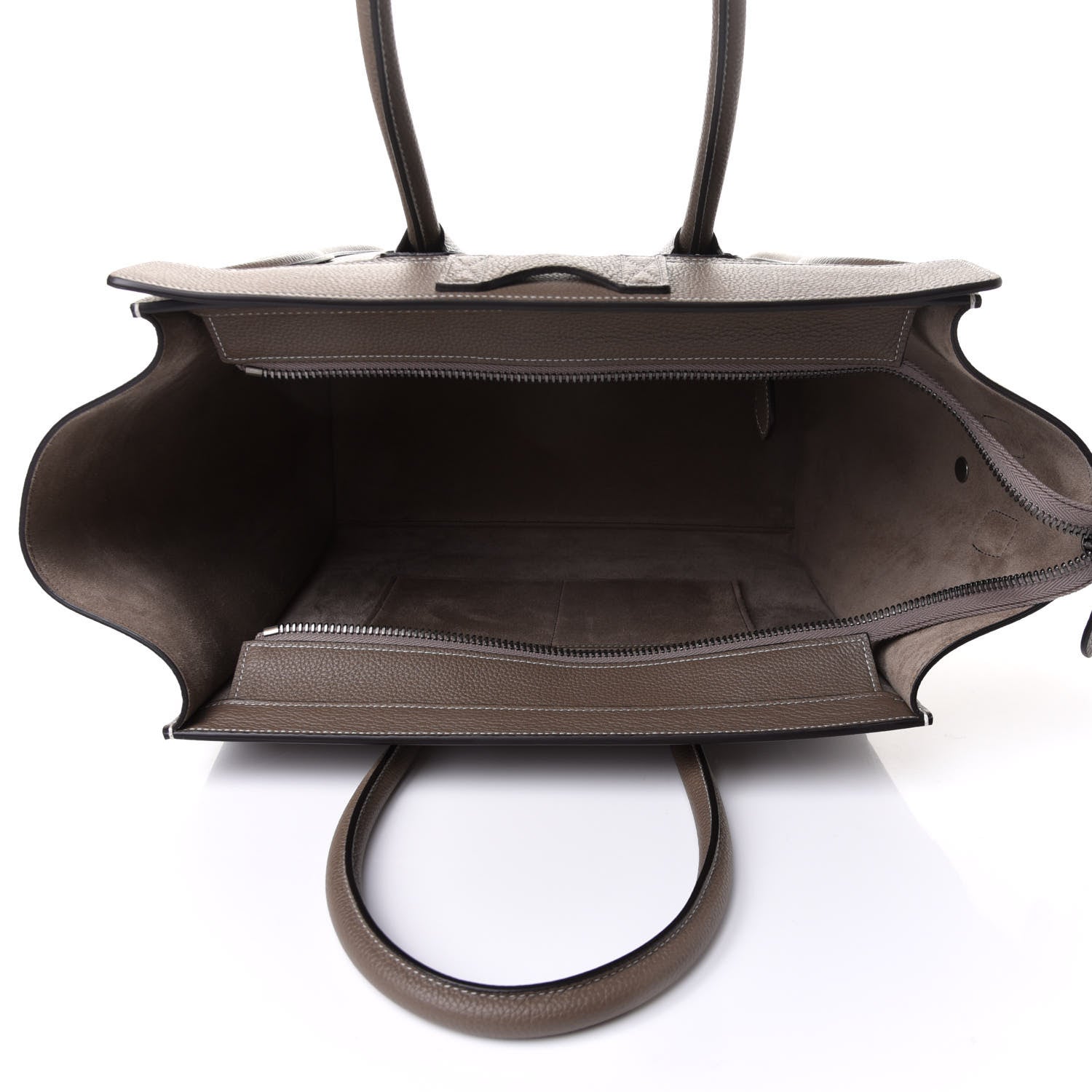 Celine Drummed Calfskin Mini Luggage Souris 5 of 12
