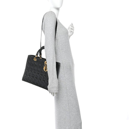 Christian Dior Patent Cannage Large Lady Dior Black 2 of 12