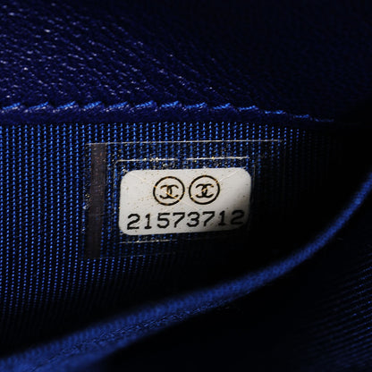 Chanel Velvet Quilted Clutch With Chain Blue 8 of 8